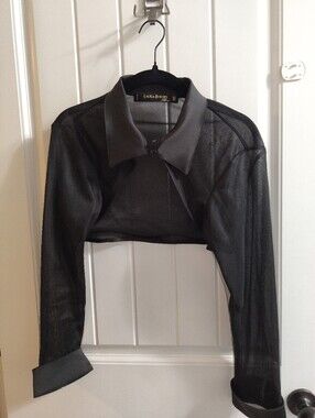 Laura Byrnes Black Sheer Cropped Shrug Jacket